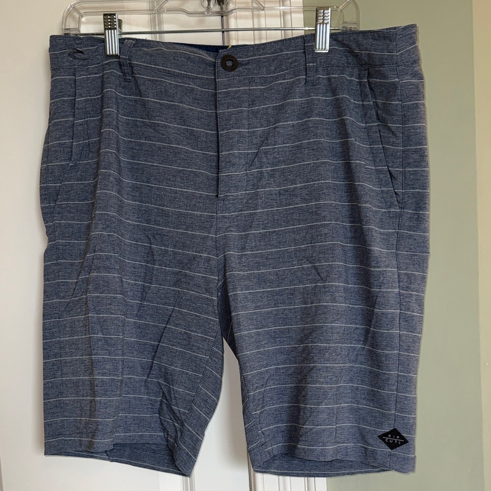 Rip Curl Men's Blue Striped Flat Front Shorts